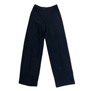 CHANEL Black Wool Wide-Leg Pants